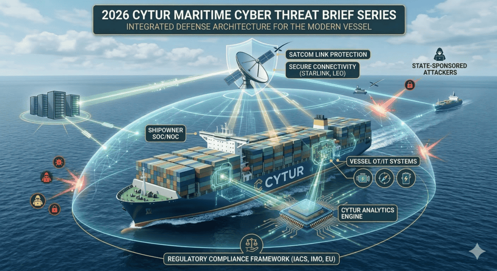 해양 산업을 위한 맞춤형 사이버 보안 솔루션과 위협 방어 전략을 보여주는 이미지입니다.