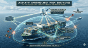해양 산업을 위한 맞춤형 사이버 보안 솔루션과 위협 방어 전략을 보여주는 이미지입니다.